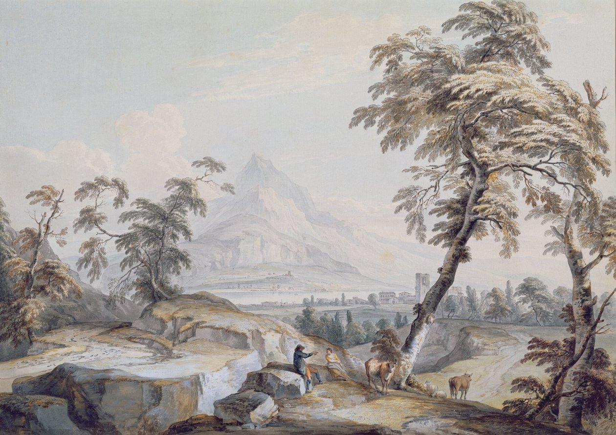 Olasz táj utazókkal, 1. sz. (papír nélkül) alkotó: Paul Sandby