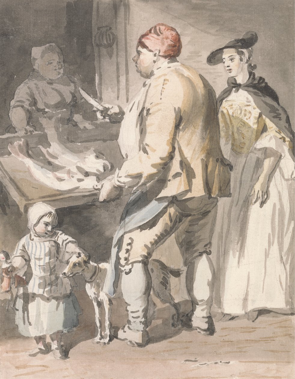 London Cries: A Fishmonger alkotó: Paul Sandby