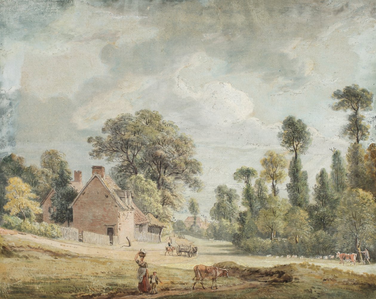 Lenézve az Egham Hillre alkotó: Paul Sandby