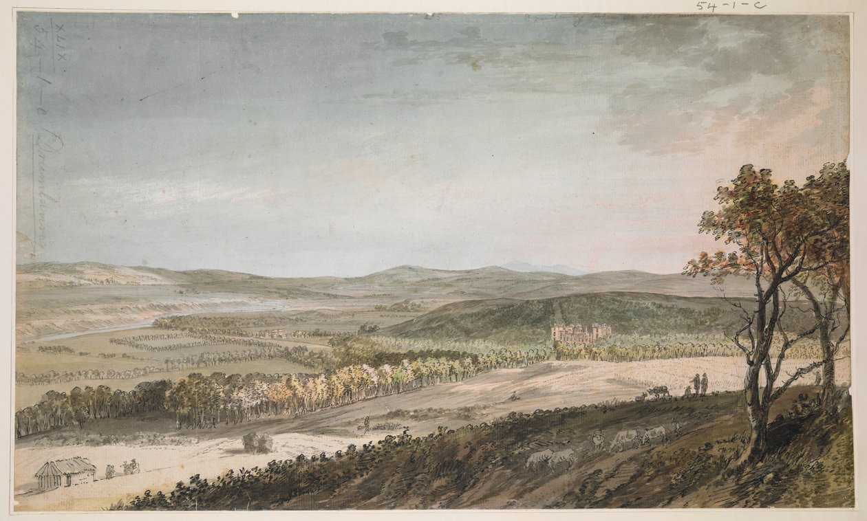 Nithsdale, Drumlanriggel, 1751 körül (toll, mosás és akvarell ceruzával, papíron) alkotó: Paul Sandby