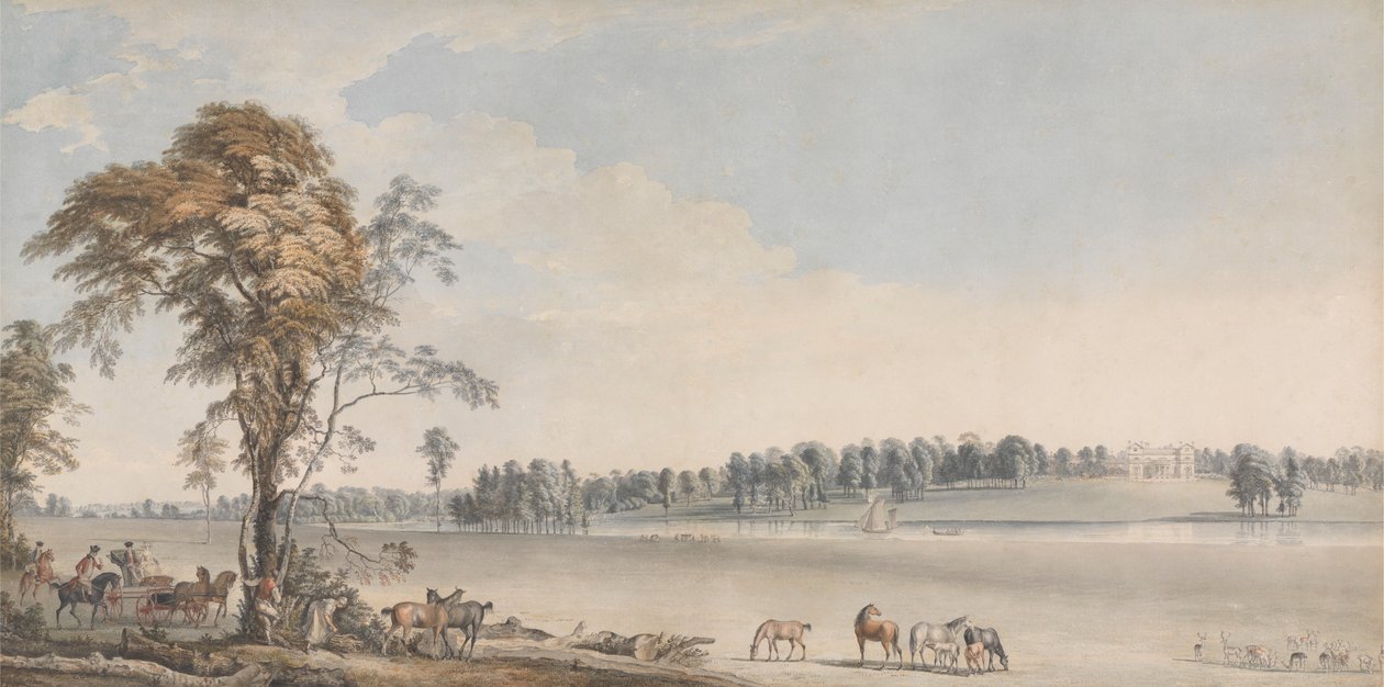 A Wakefield Lodge északnyugati nézete a Whittlebury Forestben, Northamptonshire-ben alkotó: Paul Sandby