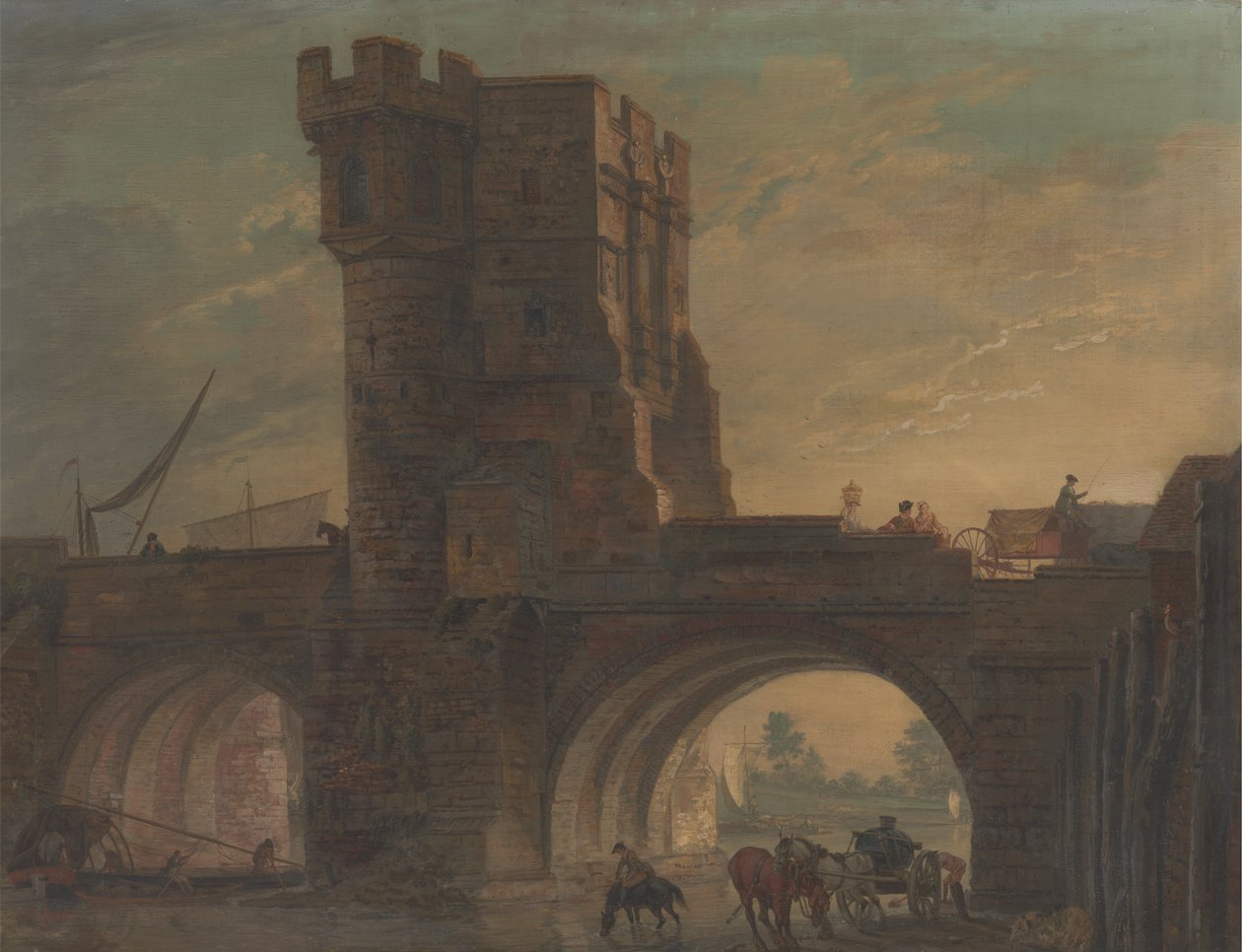 Old Bridge Shrewsburyben alkotó: Paul Sandby