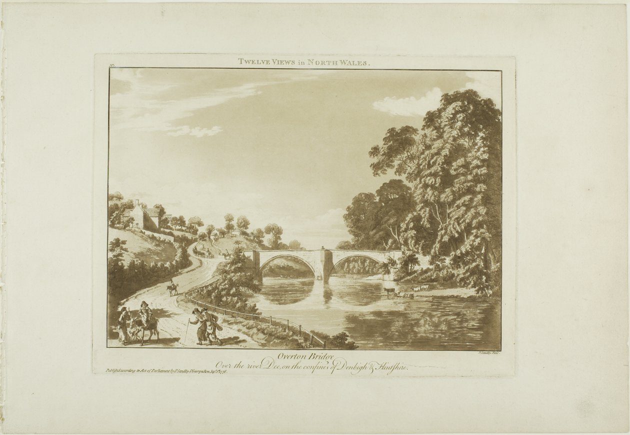 Overton Bridge/Over the River Dee, Denbigh és Flintshire határain alkotó: Paul Sandby