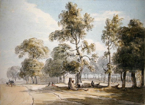 Powder Magazine, Hyde Park (akvarell ceruzával, papíron) alkotó: Paul Sandby