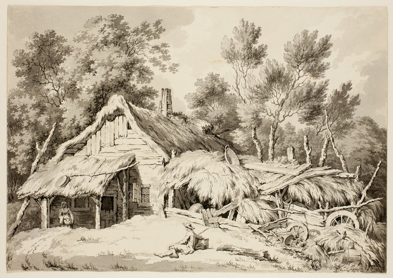 Tetőfedeles házikó alkotó: Paul Sandby