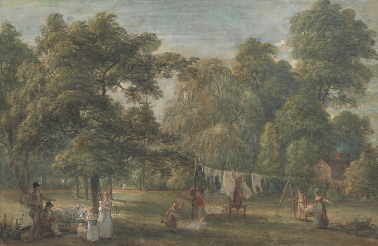Thomas Sandby házának kertje Englefield Greenben, Windsor közelében alkotó: Paul Sandby