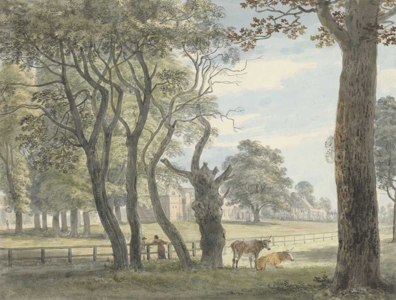 The Gunpowder Magazine, Hyde Park, 1790 körül (akvarell, toll és tinta és zsírkréta grafit felett, papíron) alkotó: Paul Sandby