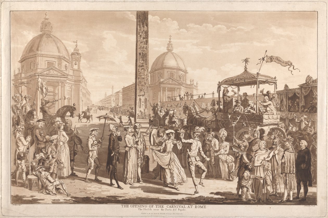 A karnevál megnyitója Rómában alkotó: Paul Sandby