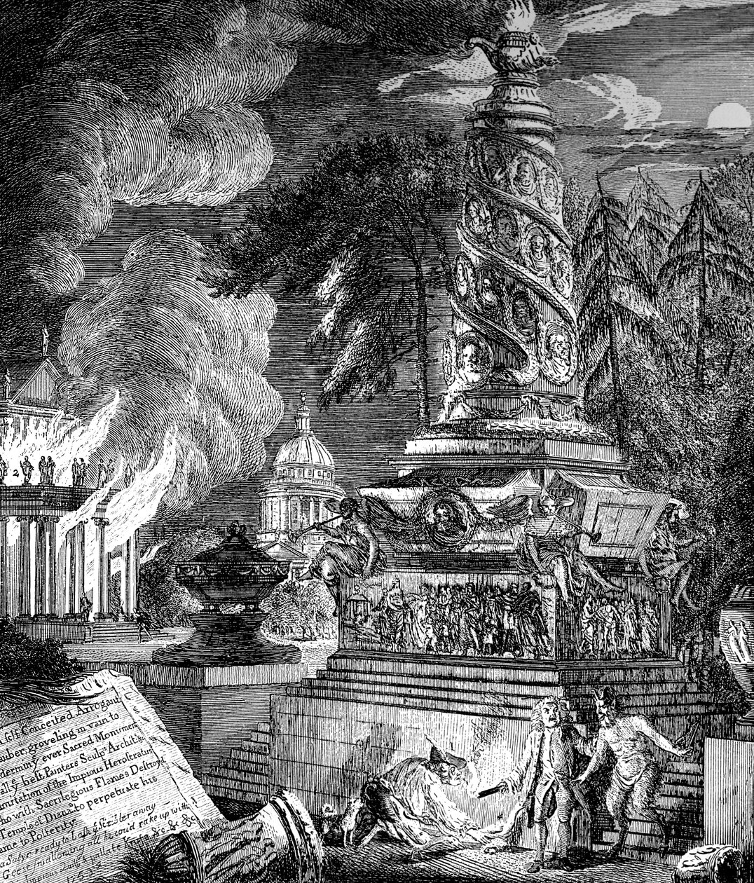 Az efezusi templom felgyújtása, 1753 alkotó: Paul Sandby