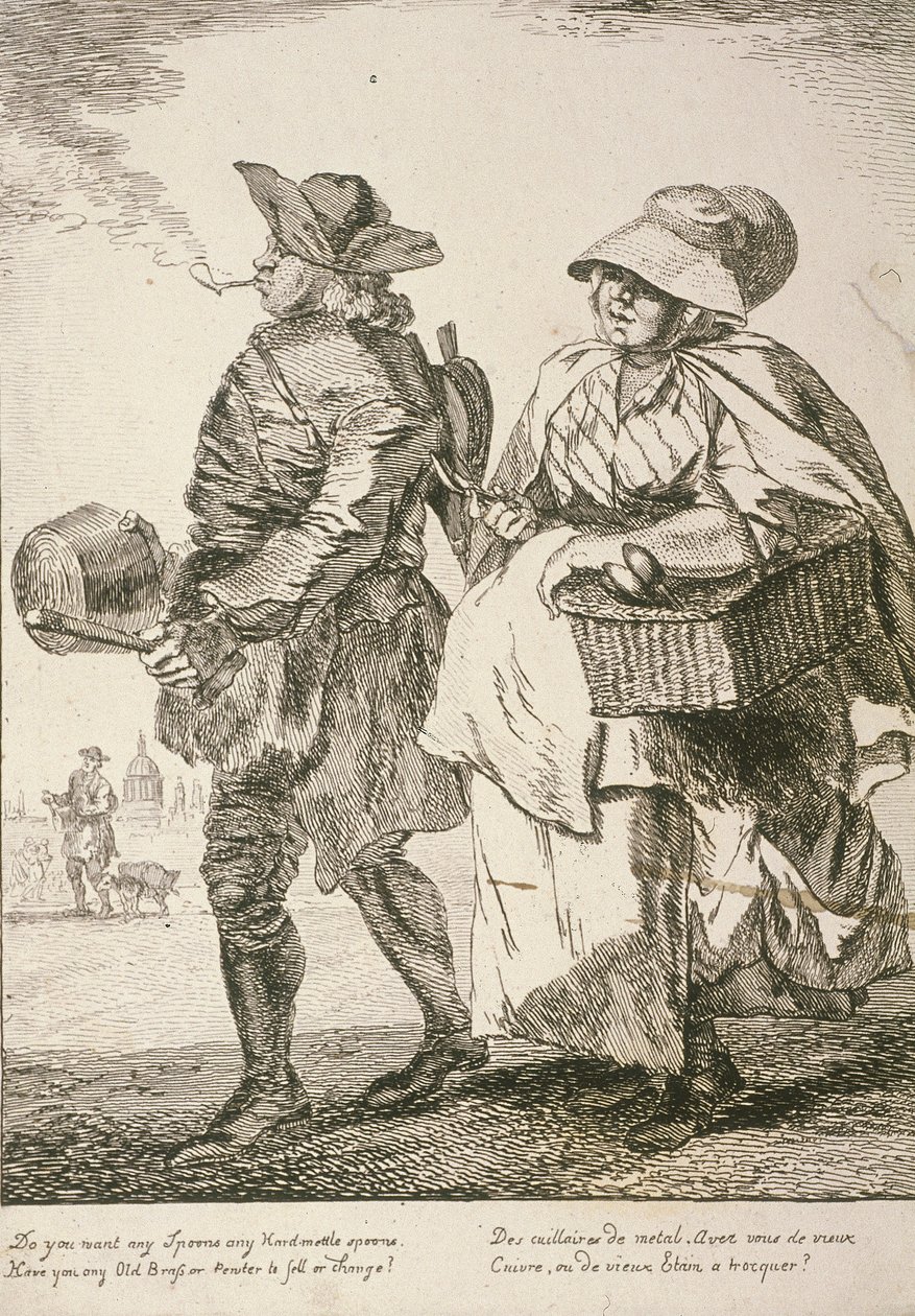 Két kanál eladó, Cries of London, 1760 alkotó: Paul Sandby