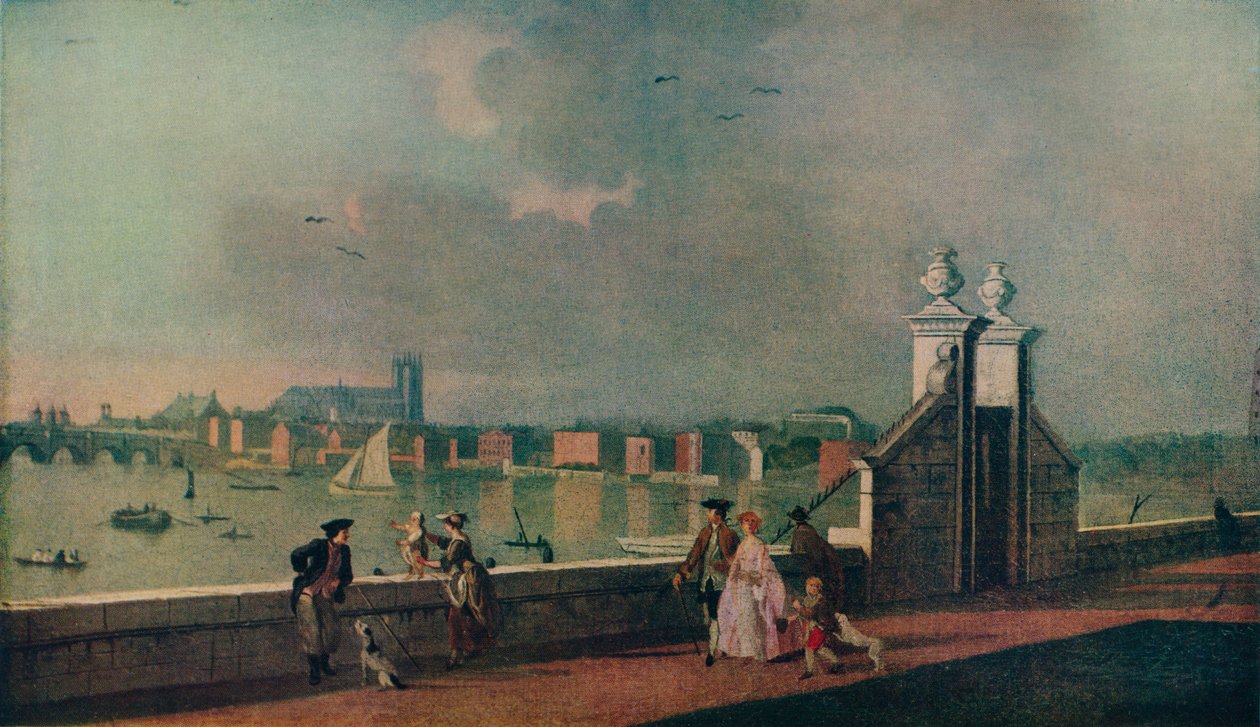 Kilátás a régi Somerset ház teraszáról, 1770 alkotó: Paul Sandby