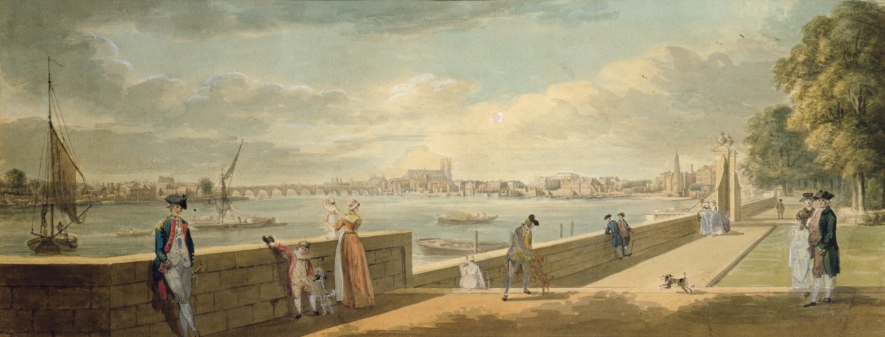 Kilátás Westminster felé a Somerset House teraszáról alkotó: Paul Sandby