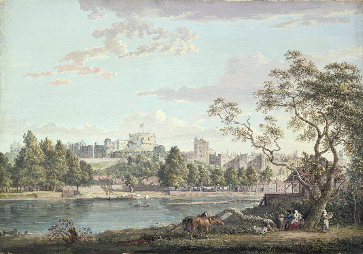 Windsor Castle, from across the Thames (bodycolour over pencil on paper) alkotó: Paul Sandby