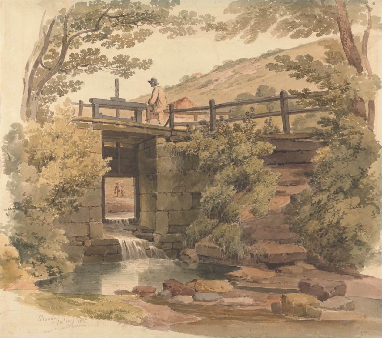 A zsilipkapu Slough közelében alkotó: Paul Sandby Munn
