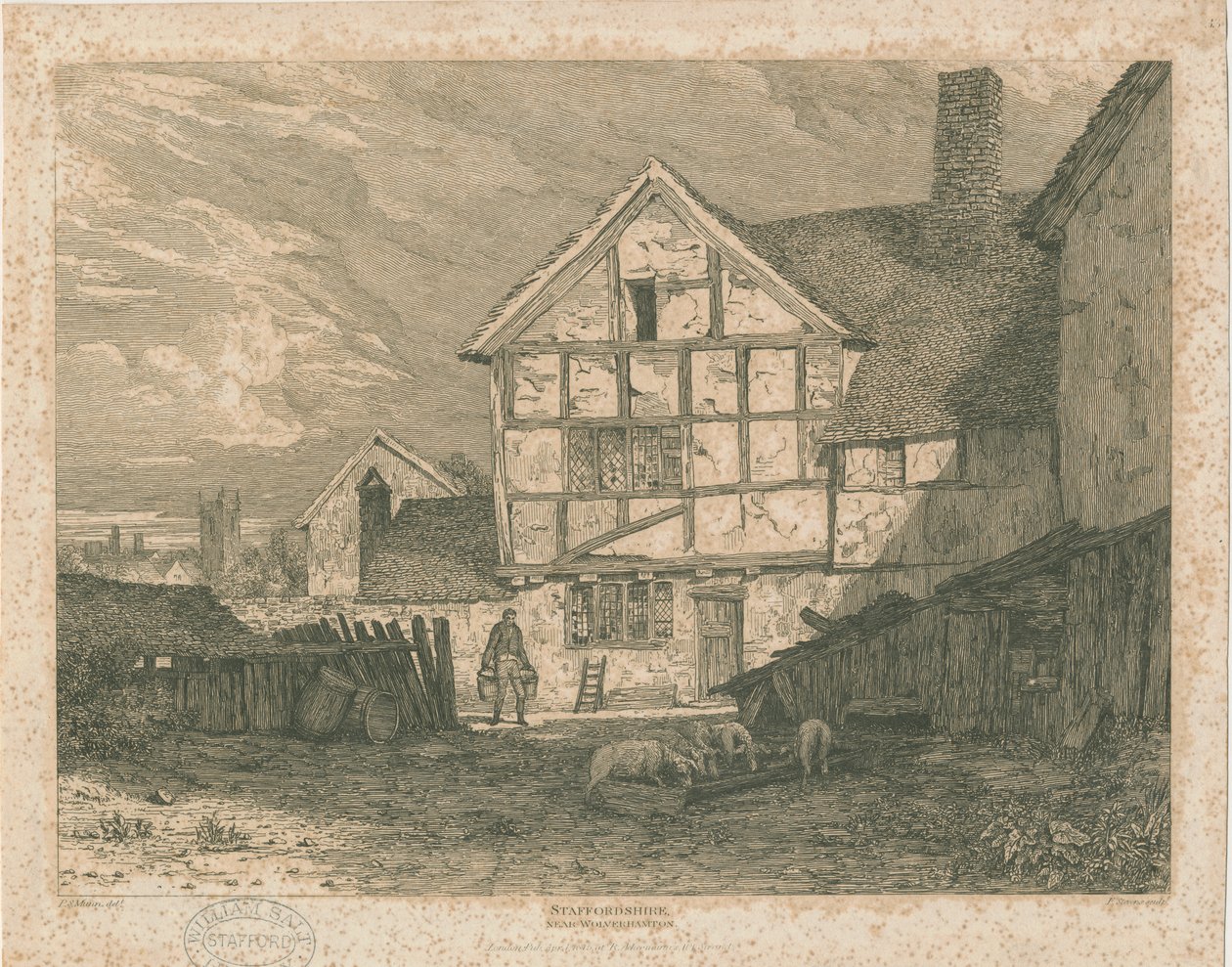 Wolverhampton - Faház romjai: acélmetszet, nd [c 1815] alkotó: Paul Sandby Munn