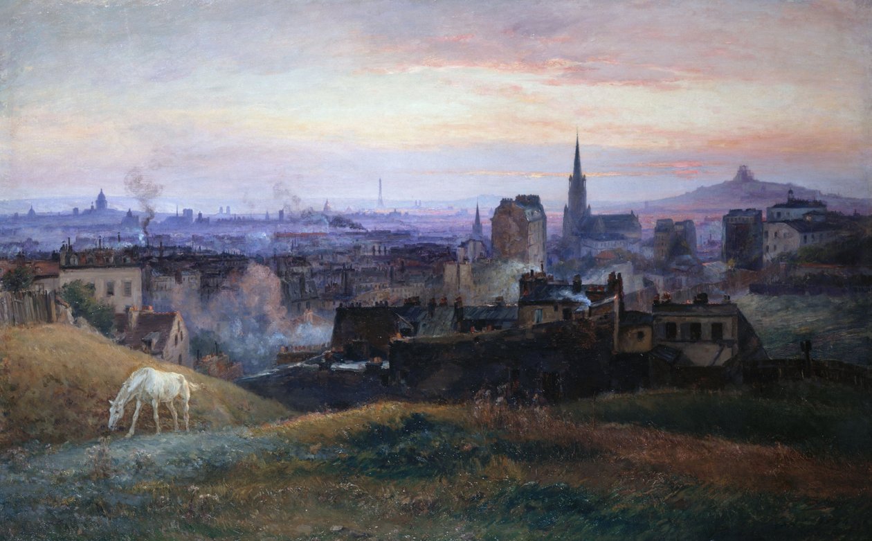 Párizs panorámaképe a Ménilmontant magaslatáról nézve alkotó: Paul Schaan