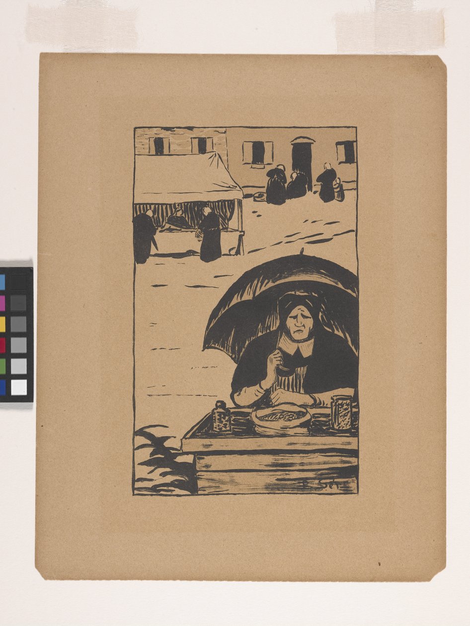 Az utcai árus (színes litográfia) alkotó: Paul Sérusier