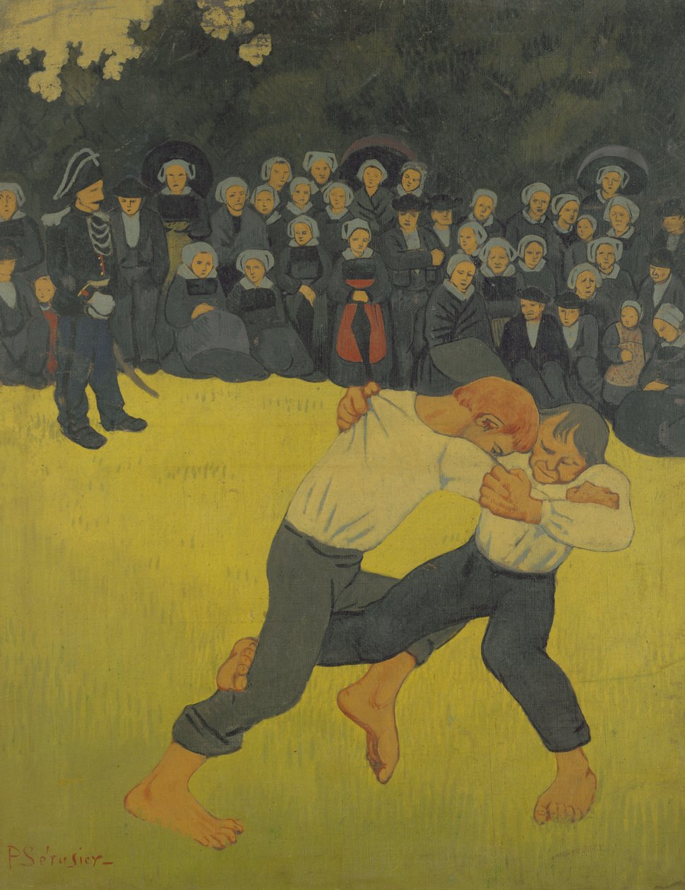 A birkózó bretonok, 1893 körül (olaj, vászon) alkotó: Paul Sérusier