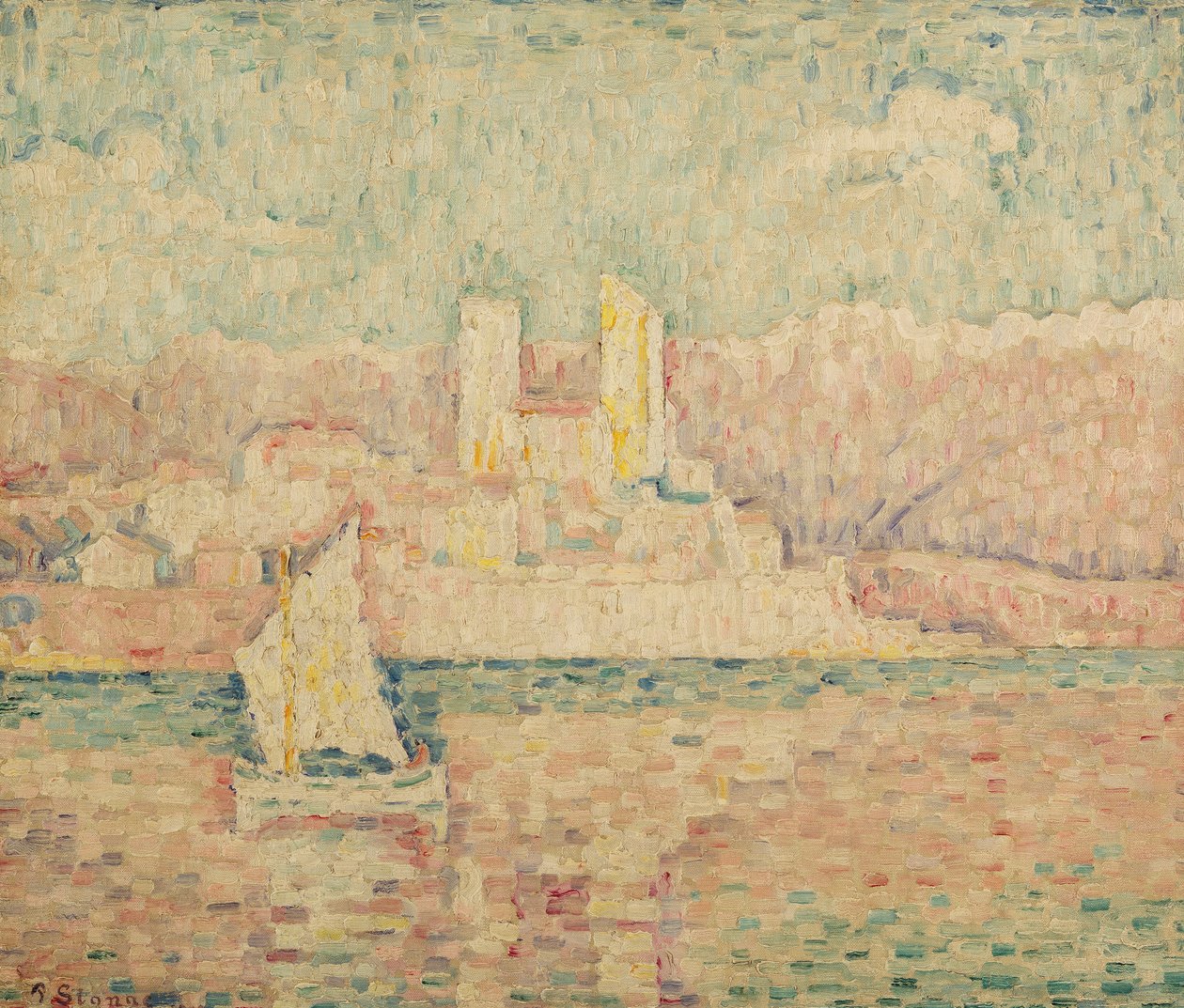Antibes reggel, 1919 alkotó: Paul Signac