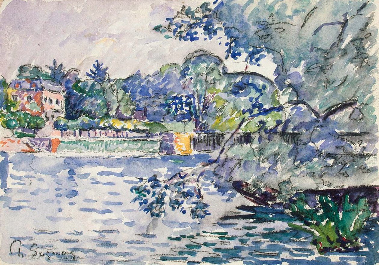 A Szajna partja, c1900 alkotó: Paul Signac