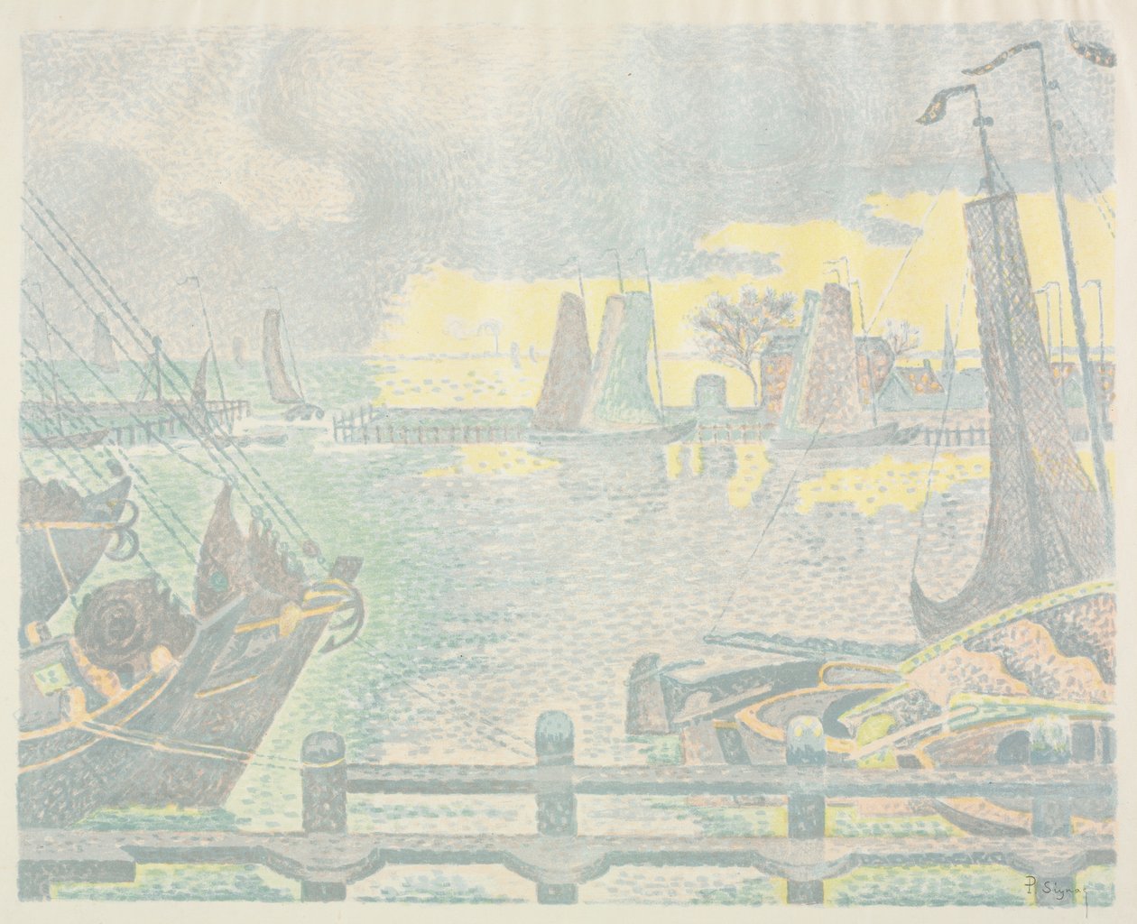 Hajók Flushingban alkotó: Paul Signac