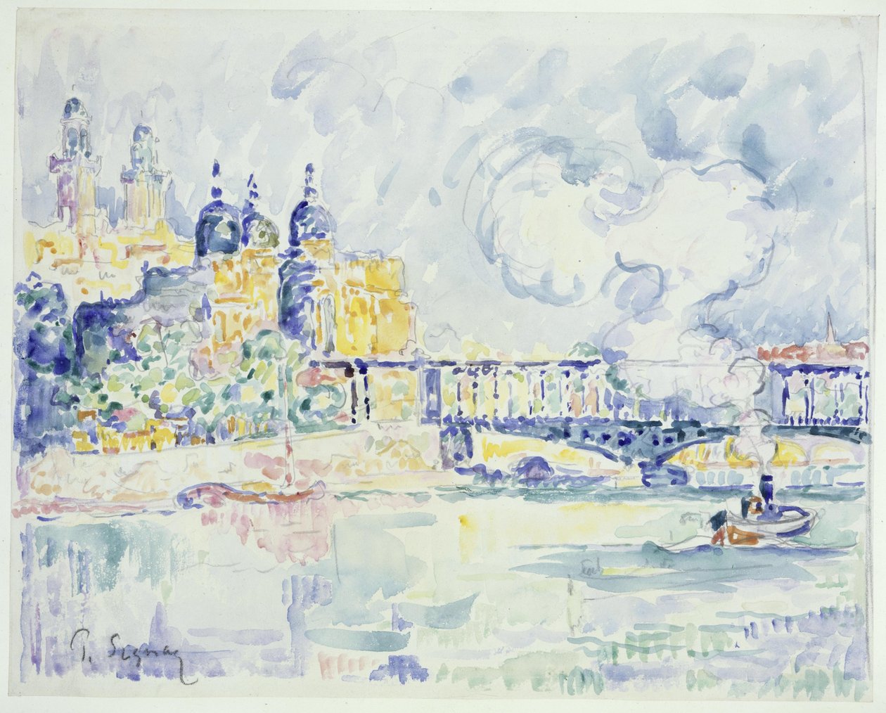 A Szajna a Trocadéroval és a Pont de Passy-val Párizsban alkotó: Paul Signac