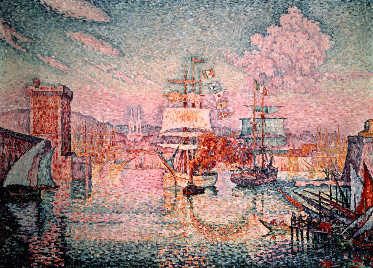 A marseille-i kikötő bejárata, 1911 alkotó: Paul Signac