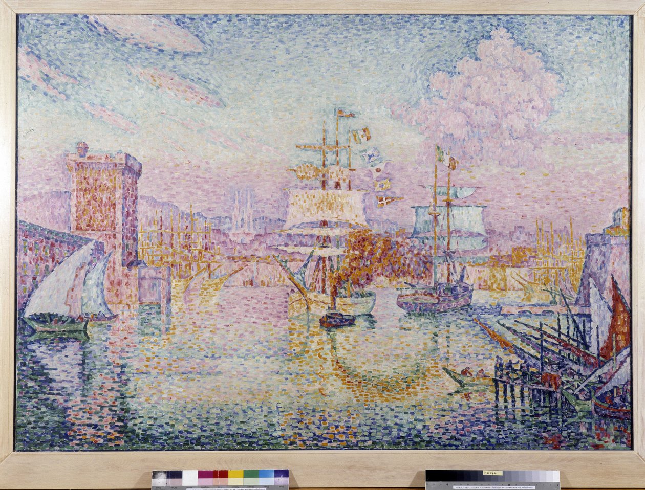 Belépés Marseille kikötőjébe. Paul Signac festménye (1895-1935) alkotó: Paul Signac