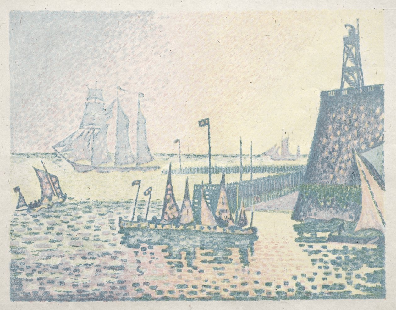 Este, a móló Vlissingenben alkotó: Paul Signac