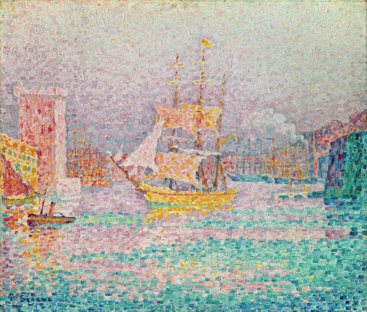 Marseille-i kikötő, 1906 körül alkotó: Paul Signac