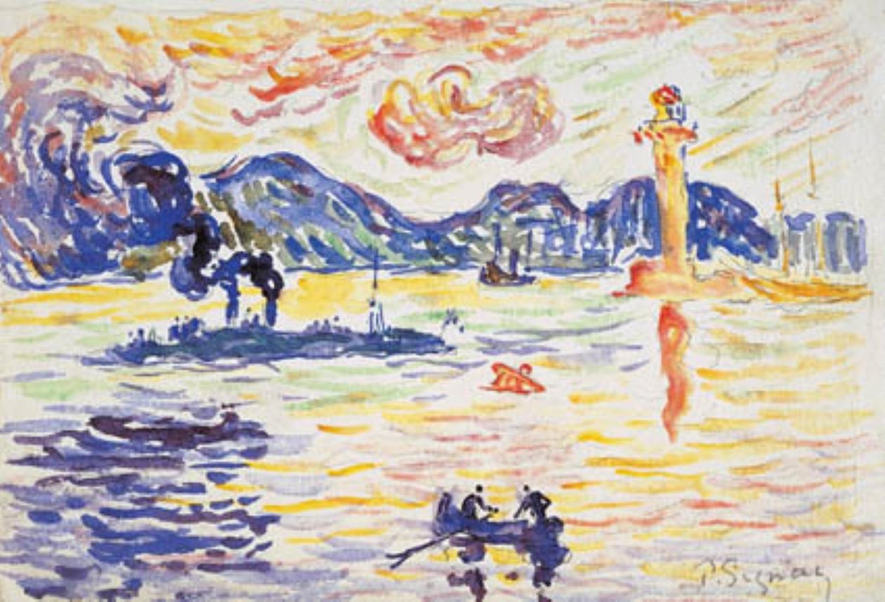 Saint-Tropez kikötője a Midi de la France rombolóval alkotó: Paul Signac
