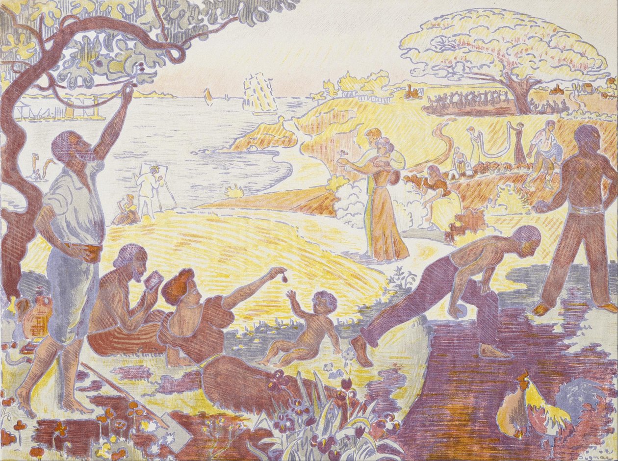 A harmónia idején: Az élet öröme - Vasárnap a tengerparton alkotó: Paul Signac