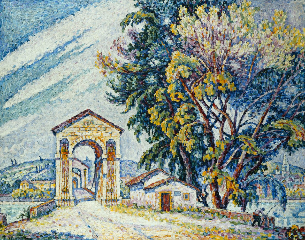 A Bourg-Saint-Andeol-i híd, 1926 alkotó: Paul Signac
