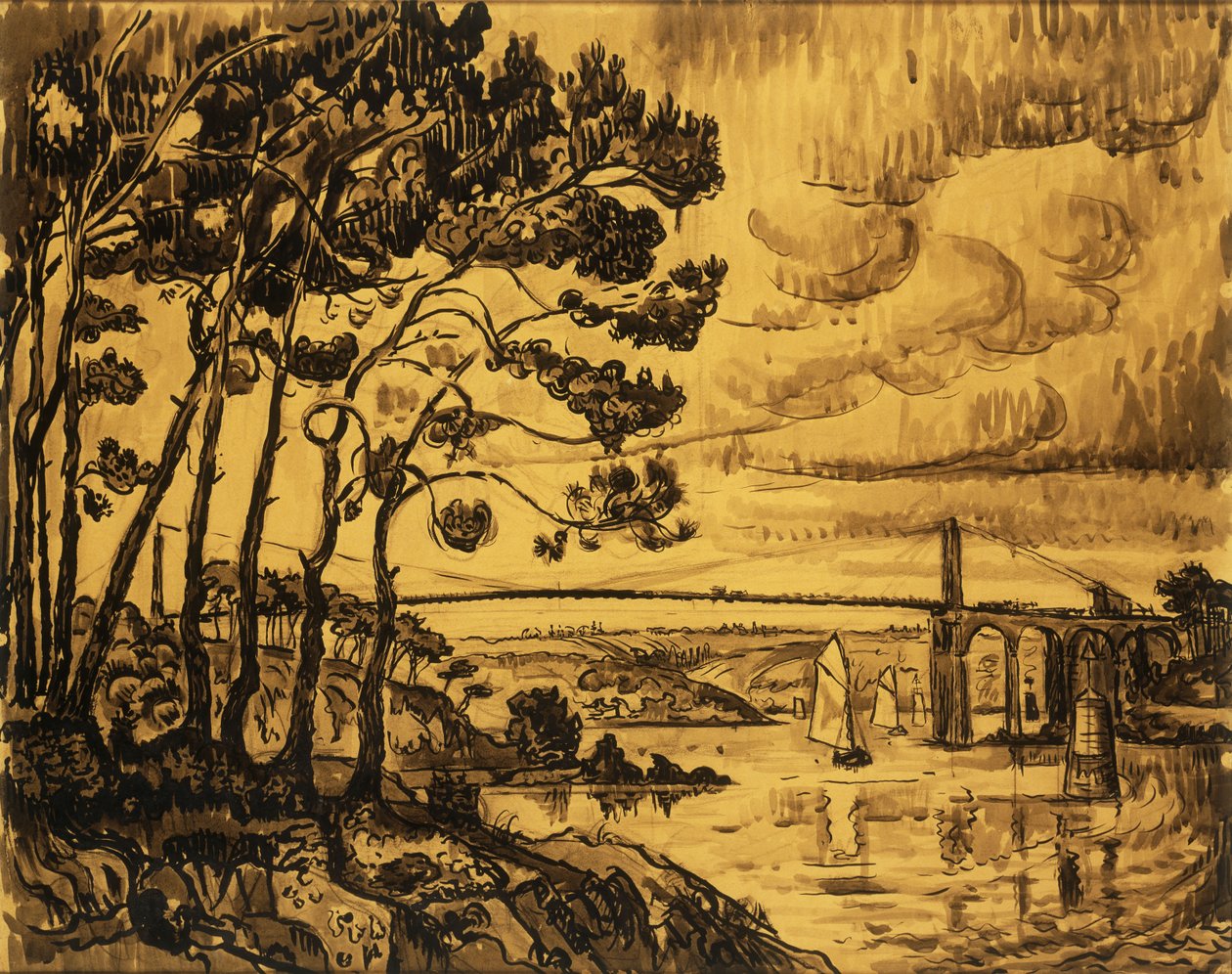 A Lezardrieux-híd, 1922 alkotó: Paul Signac