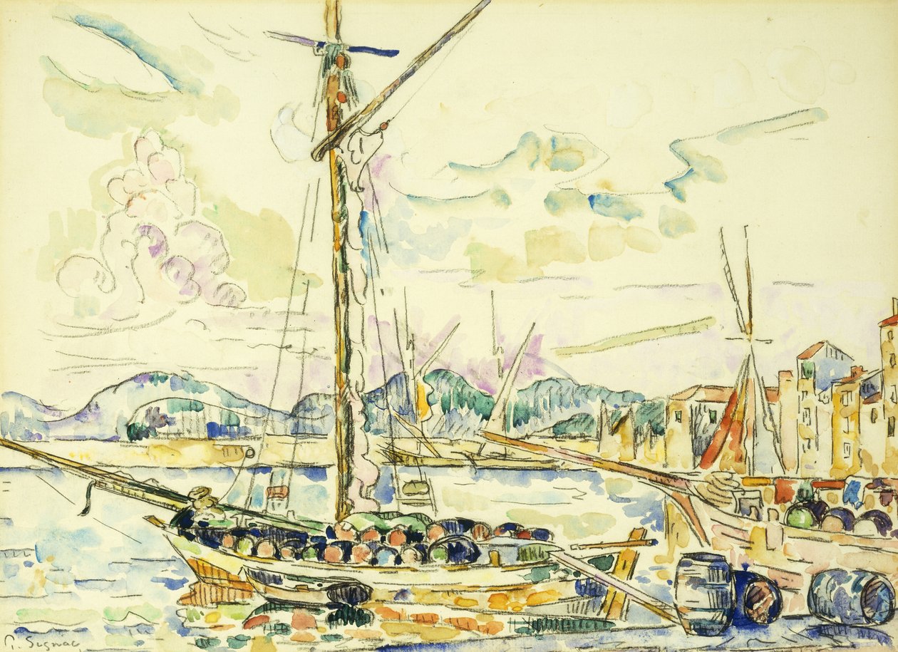 Saint-Tropez kikötője, alkotó: Paul Signac