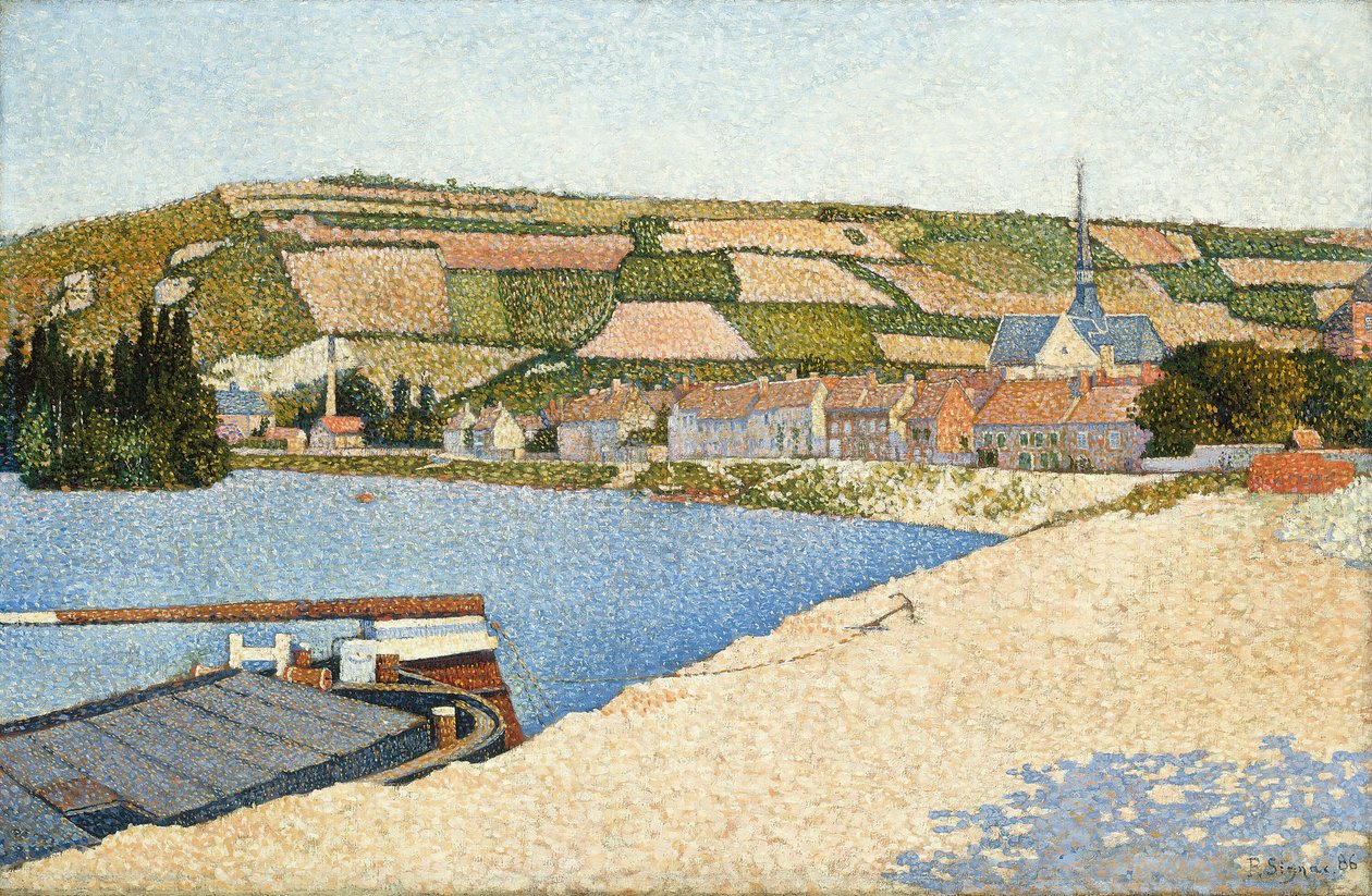 Les Andelys, Aval-part, 1886. alkotó: Paul Signac
