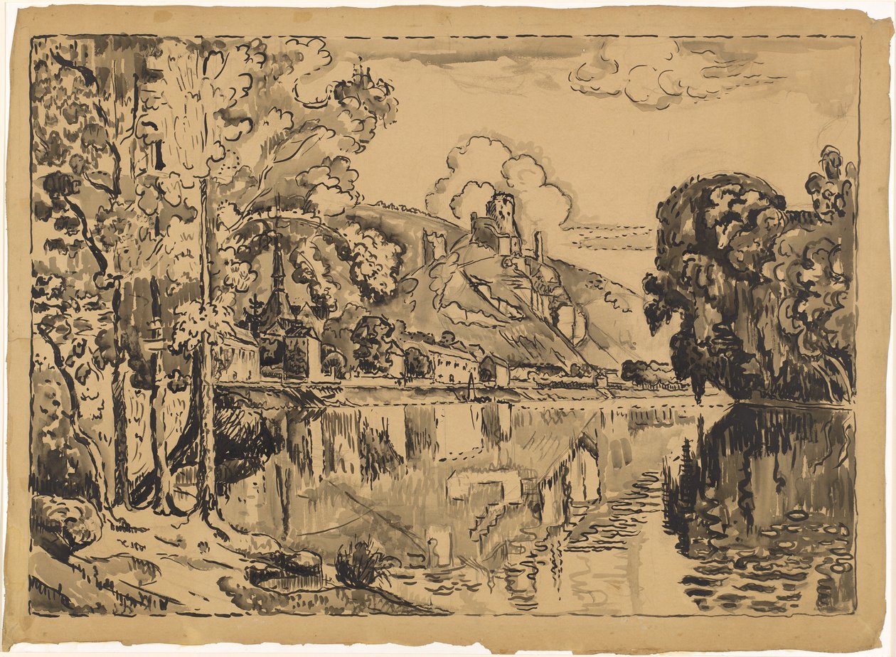 Les Andelys egy nyári reggelen alkotó: Paul Signac