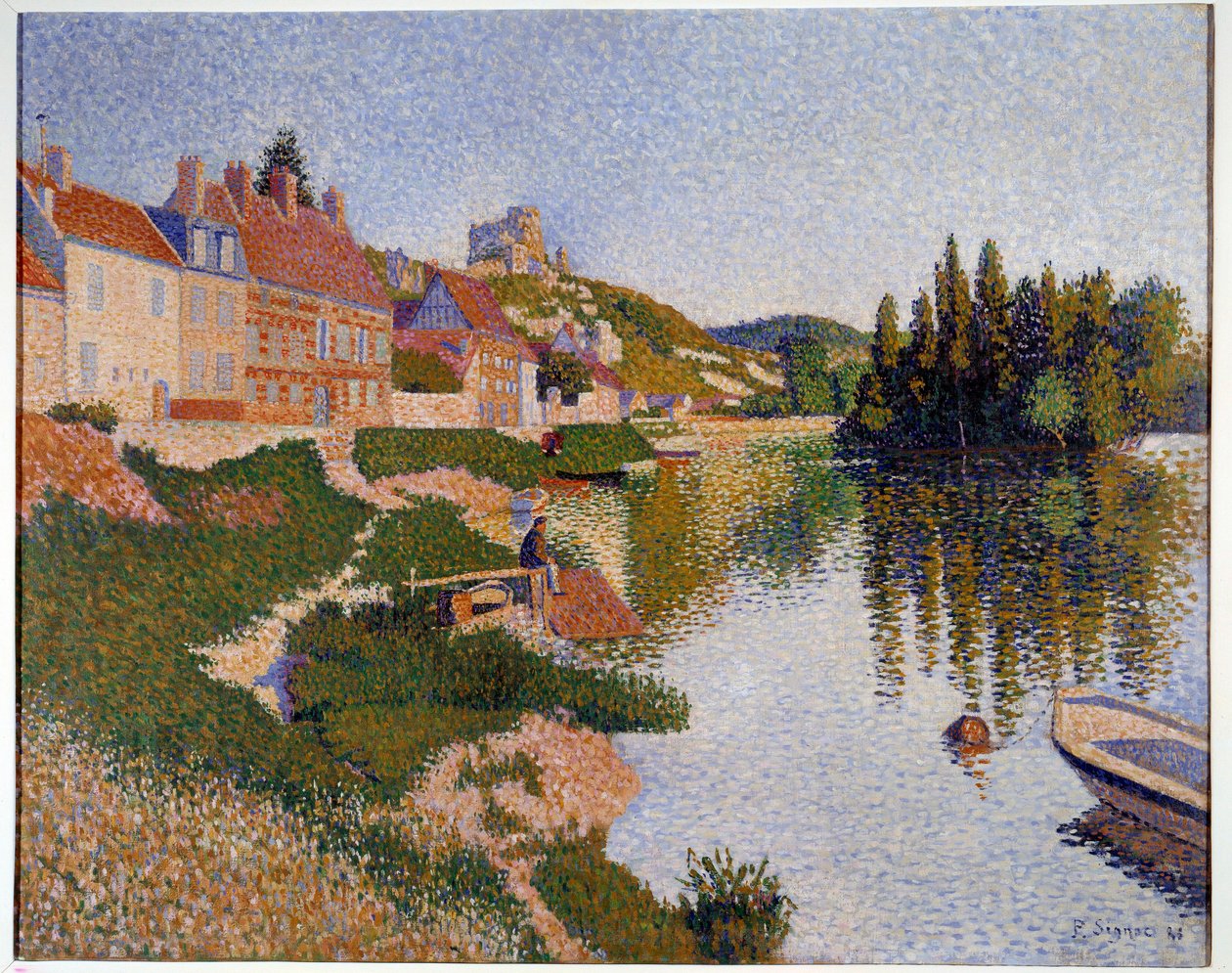 Les Andelys, a bank Paul Signac festménye (1863-1935) 1886 V. 0,65x0,81 m Párizs, Muse d