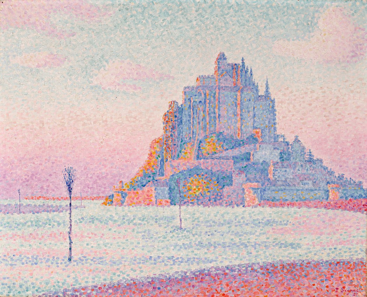 Mont Saint-Michel, lenyugvó nap alkotó: Paul Signac