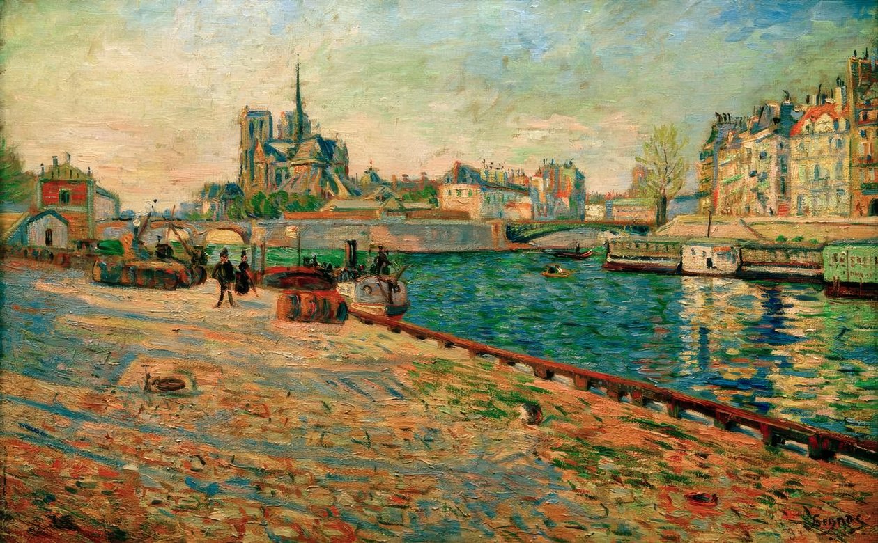 Notre-Dame, Ile Saint-Louis, kilátás a Quai de la Tournelle felől, alkotó: Paul Signac