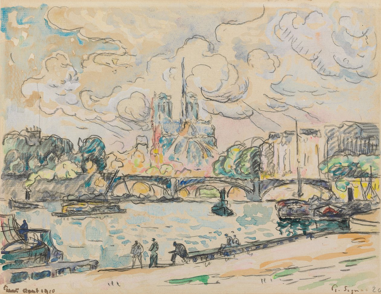 Austerlitz rakpart, 1910 alkotó: Paul Signac