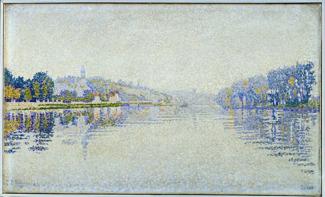 Folyópart, Szajna és Herblay Paul Signac festménye (1863-1935) 1889 V. 0,33x0,55 m Párizs, Muse d