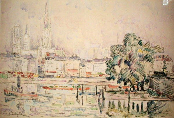 Rouen (akvarell papíron) alkotó: Paul Signac