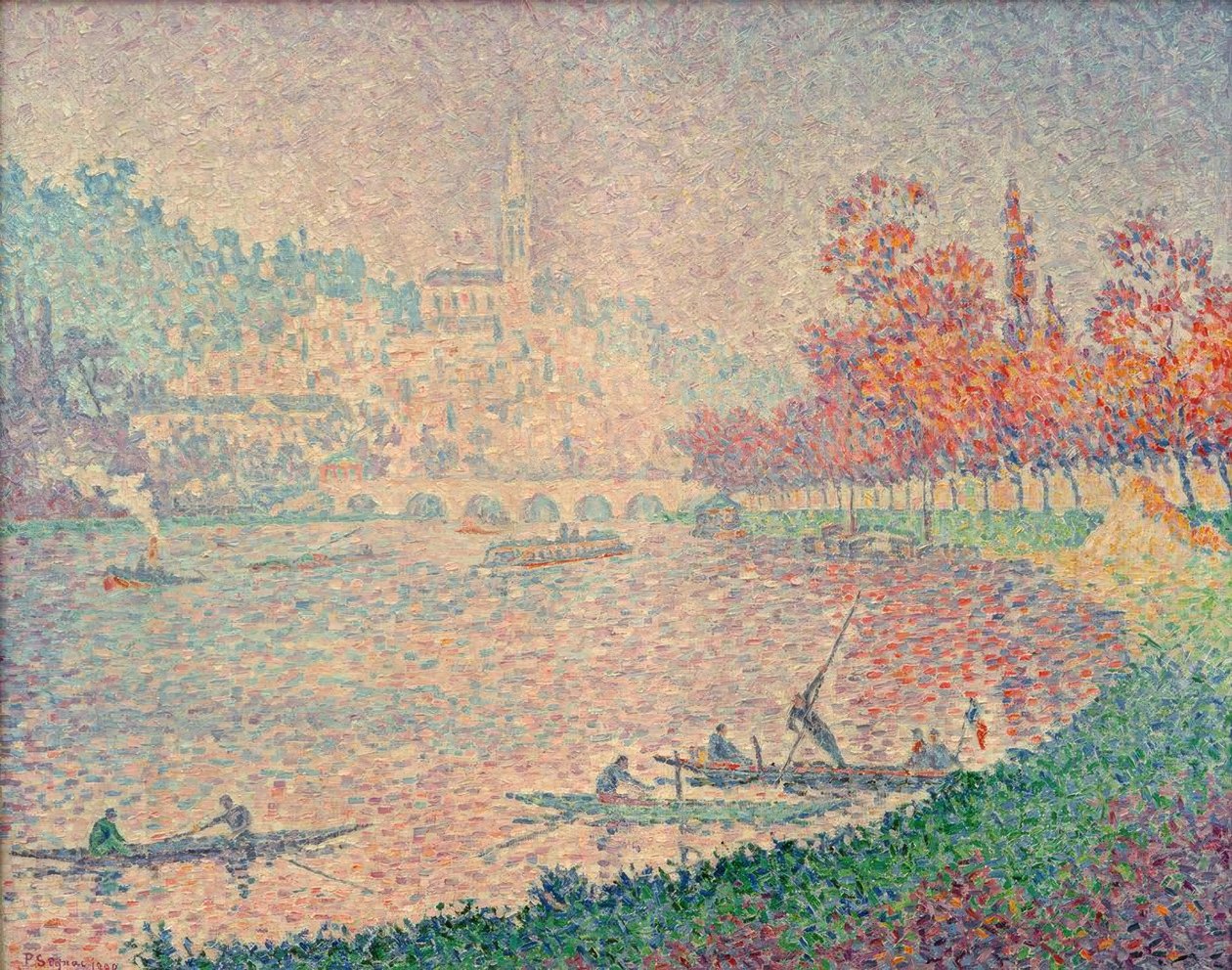 Saint-Cloud (A Szajna Saint-Cloudnál) alkotó: Paul Signac