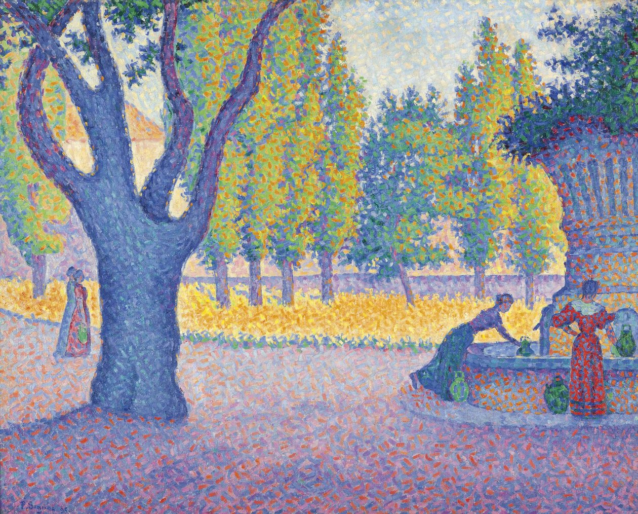 Saint-Tropez, Lices szökőkút, 1895. alkotó: Paul Signac