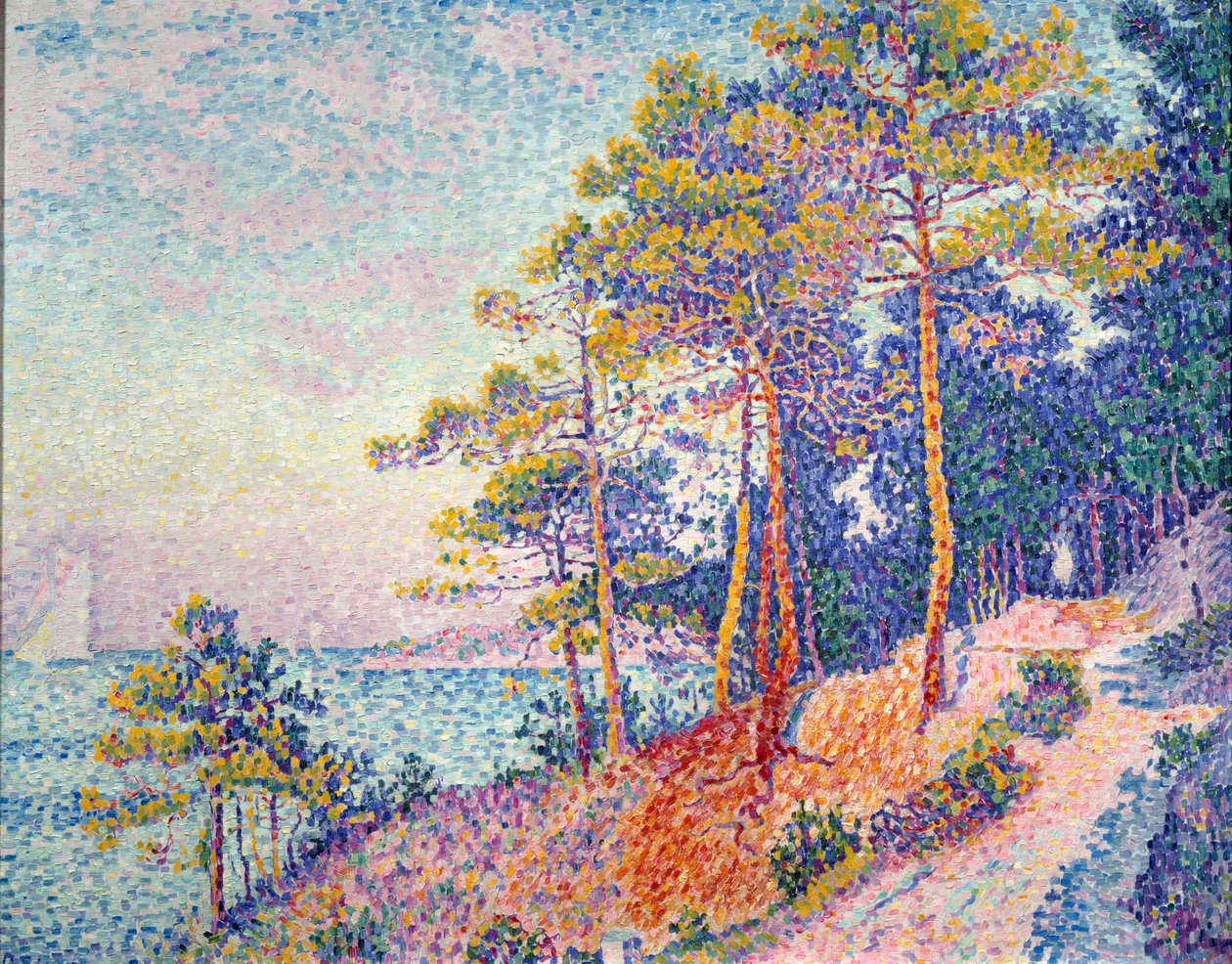 Saint Tropez szerint a vámösvény Paul Signac festménye (1863-1935) 1905 V. 0,72x0,92 m Grenoble, Musee des Beaux Arts alkotó: Paul Signac