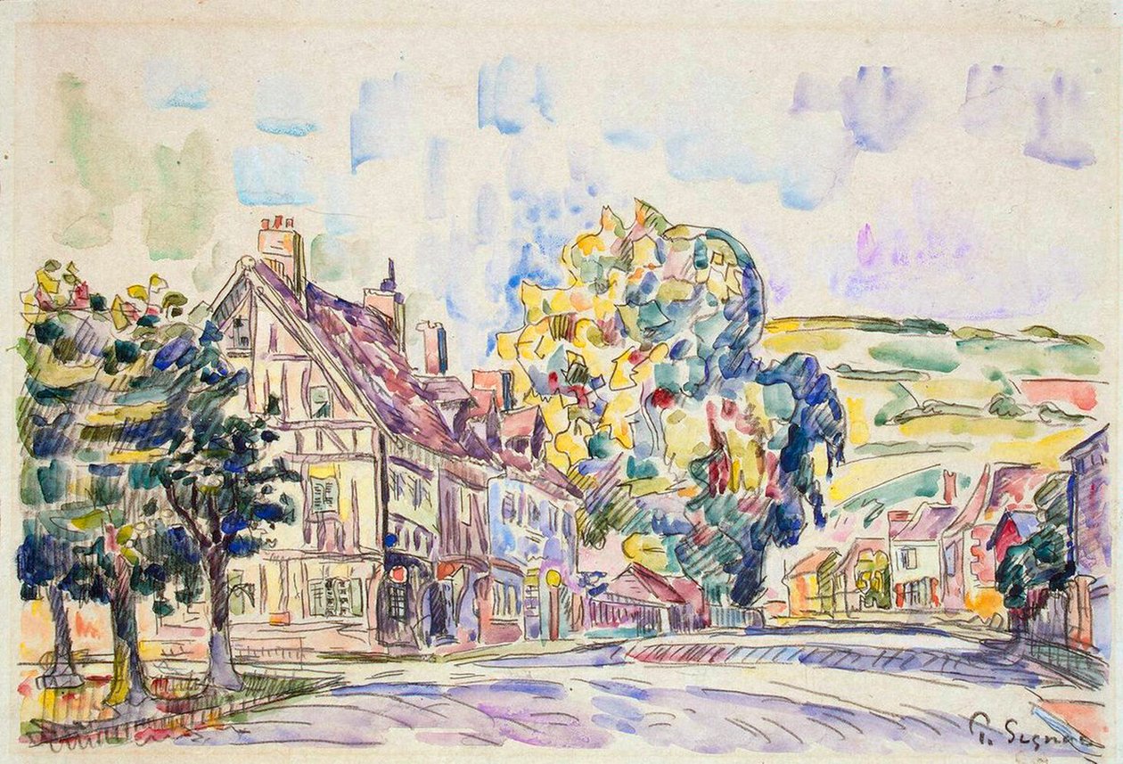 Utca egy keretes házzal Normandiában, 1925 alkotó: Paul Signac