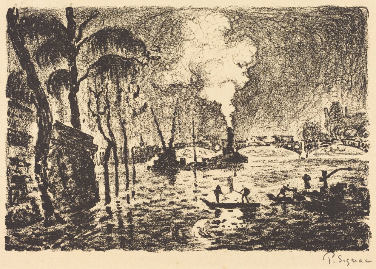 A megáradt Szajna 1910-ben alkotó: Paul Signac