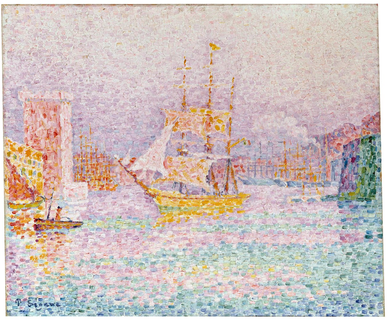 A marseille-i kikötő, 1907. alkotó: Paul Signac
