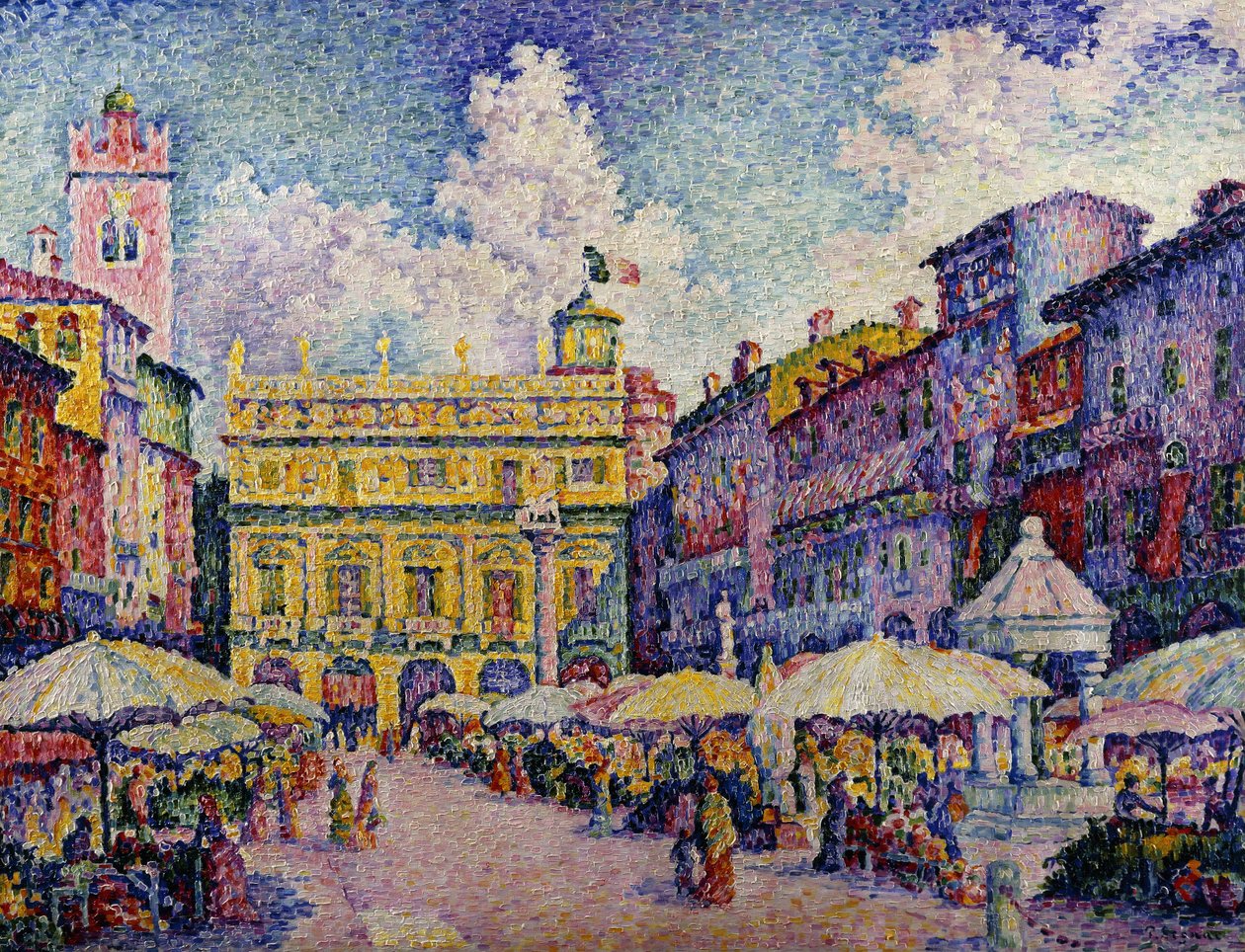 The Herb Market, Verona; a Place aux Herbes, Verona, alkotó: Paul Signac